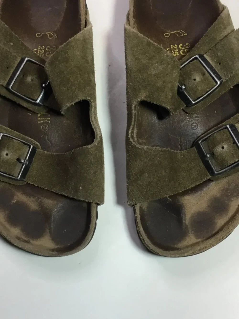 Birkenstock Arizona Suede Leather 4/4.5 EU 35 Tan/Beige (Olive?) Color